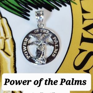 "Power of the Palms" pendant/charm in fine  Sterling Silver.